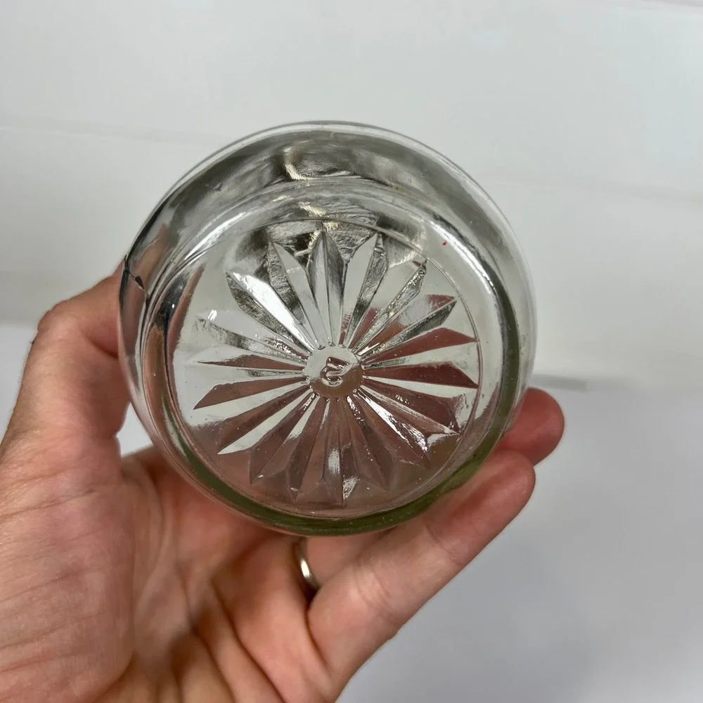 Vintage Glass Powdered Sugar Shaker Red Metal Lid Mechanical Sifter Retro